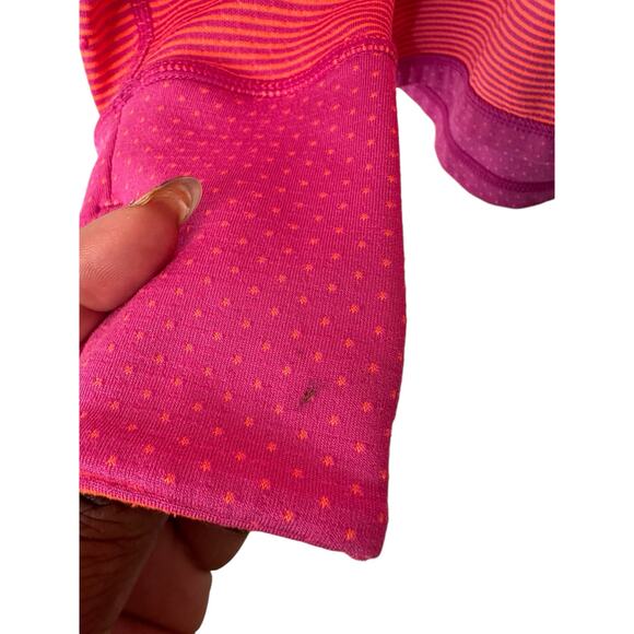 Saucony Pink Purple Striped Long Sleeve Cuffins Workout Running Shirt - Picture 8 of 15
